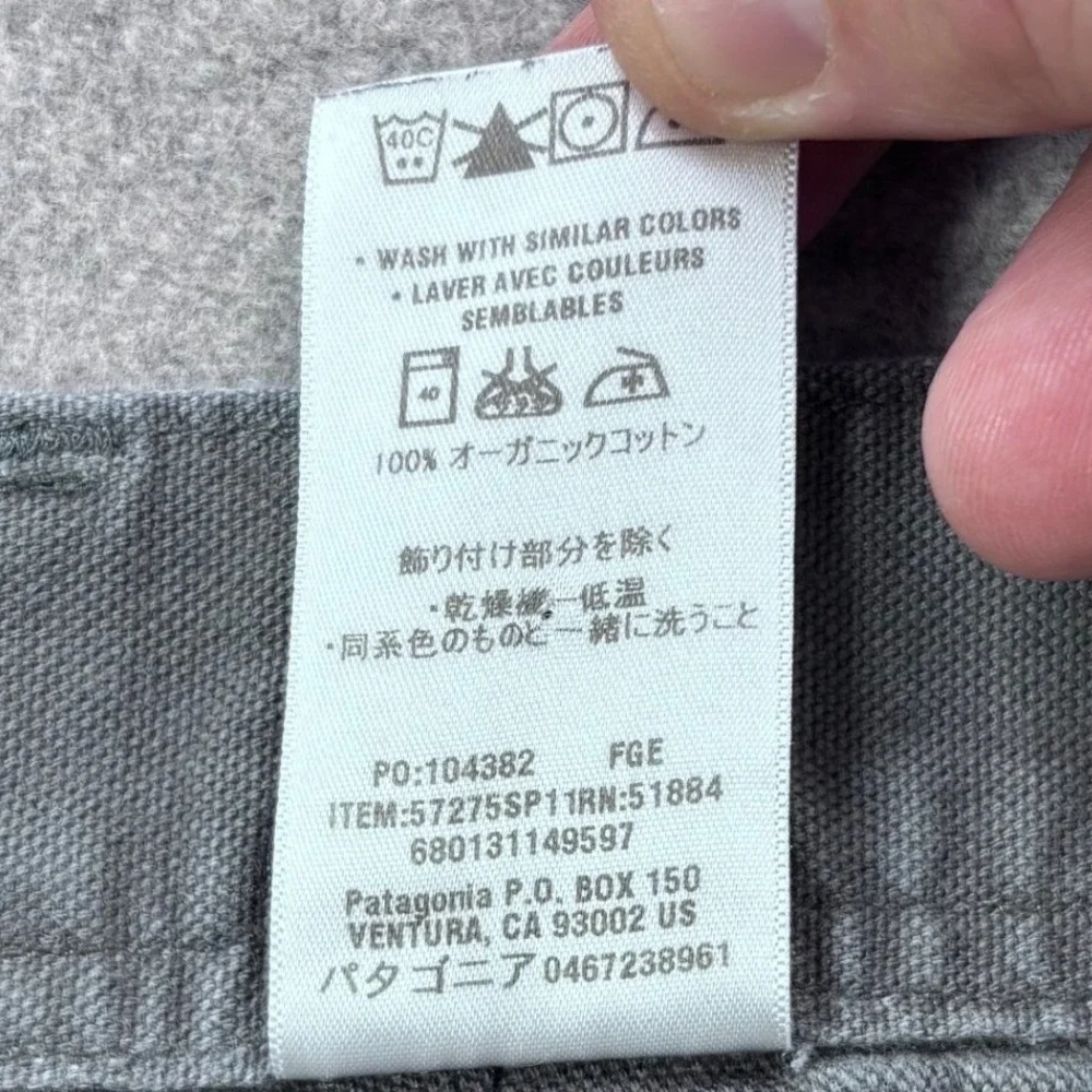 Patagonia Tenpenny Shorts Mens‎ 40 Gray Heavyweight Organic Cotton Canvas Hiking